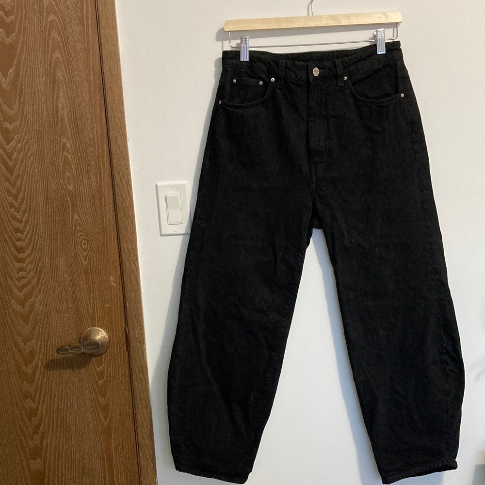 Toteme Black Barrel Leg Organic Cotton Jeans